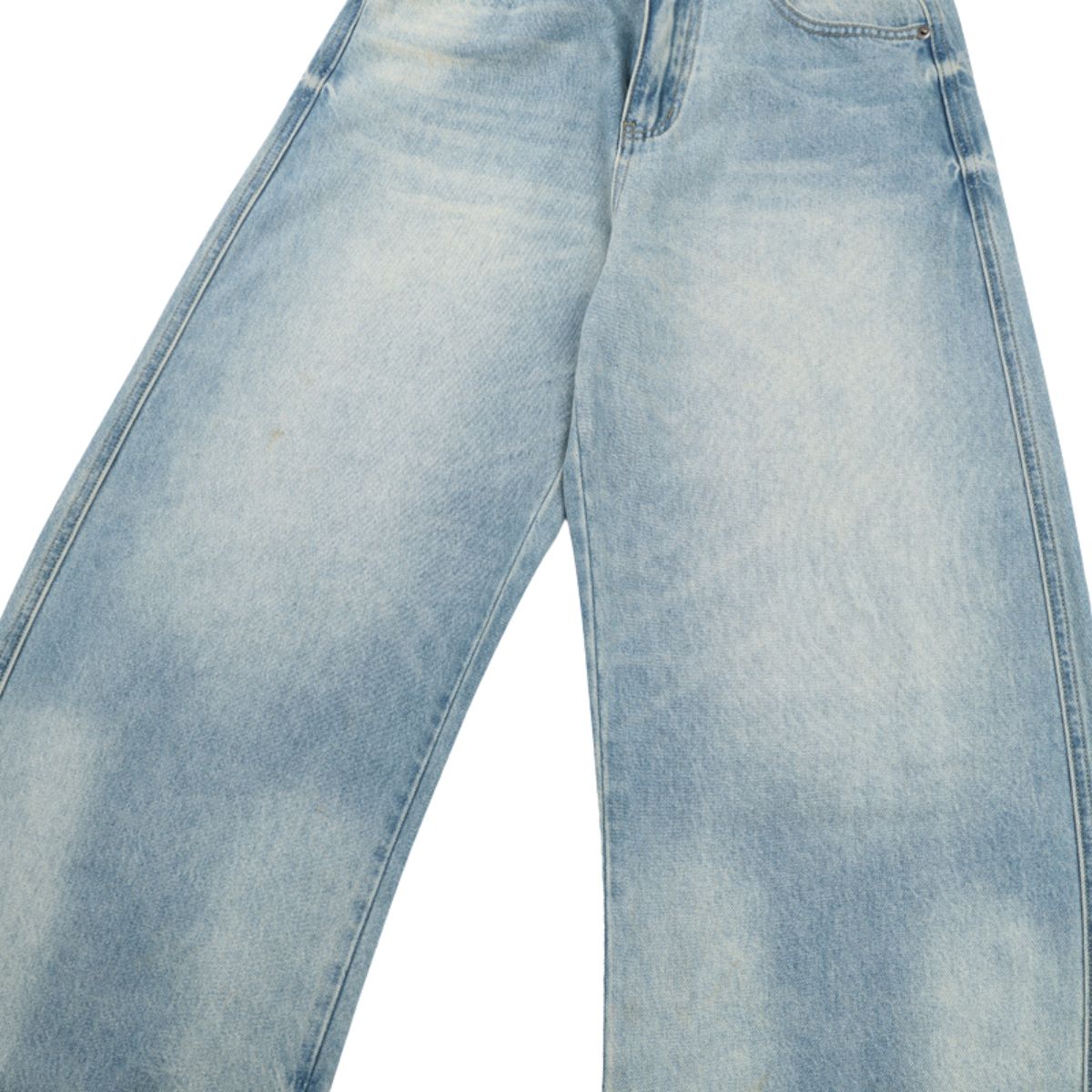 Vintage Light Blue Baggy Wide‑Leg Jeans