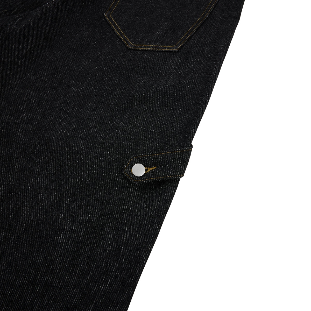 Washed Contrast-Stitch Baggy Relaxed Carpenter Denim Pants
