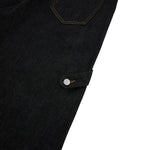 Washed Contrast-Stitch Baggy Relaxed Carpenter Denim Pants