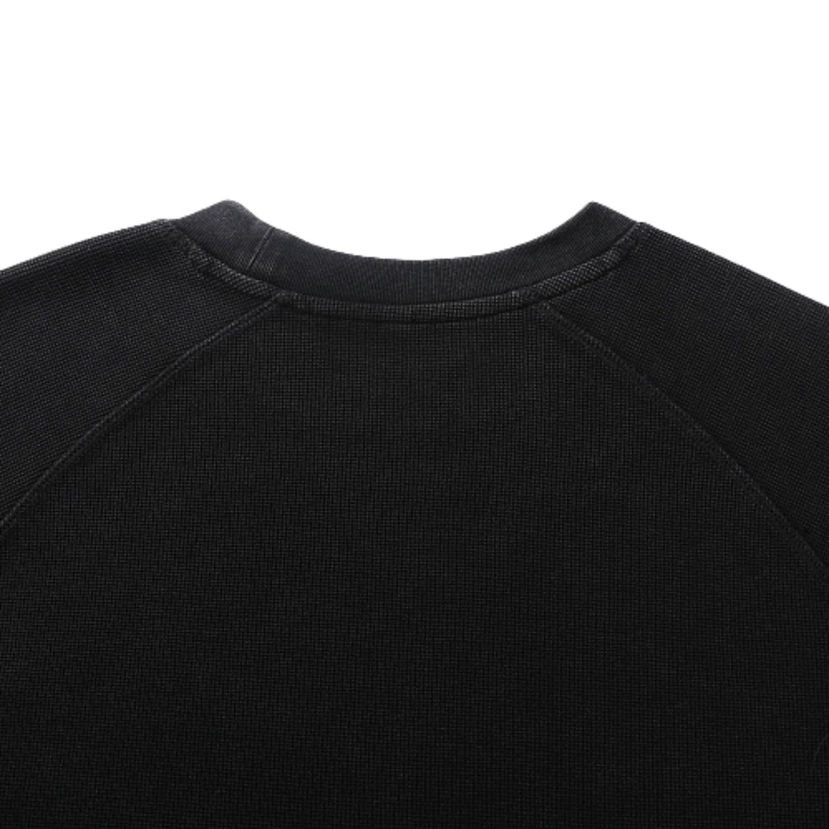 Washed Waffle Cotton Raglan Long Sleeve Tee 340G