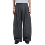Vintage Stripe Barrel-Leg Tailored Trousers