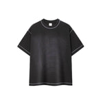 Vintage Waffle Knit Contrast Stitch Oversized T-Shirt