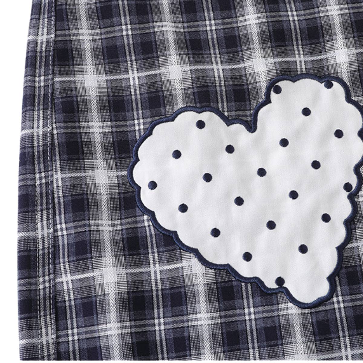 Washed Plaid Graphic Patchwork Bow Detail Relaxed Wide-Leg Capri Denim Pants