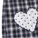 Washed Plaid Graphic Patchwork Bow Detail Relaxed Wide-Leg Capri Denim Pants