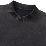 Boxy‑Fit Small V‑Neck Polo Cotton Sweatshirt