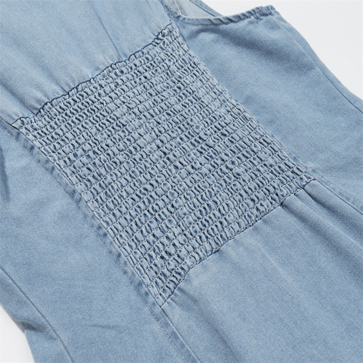 Light Blue Button-Front Denim Maxi Dress