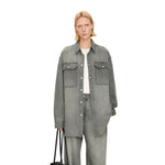 Vestido midi vaquero sin mangas con botones y aberturas en la parte delantera