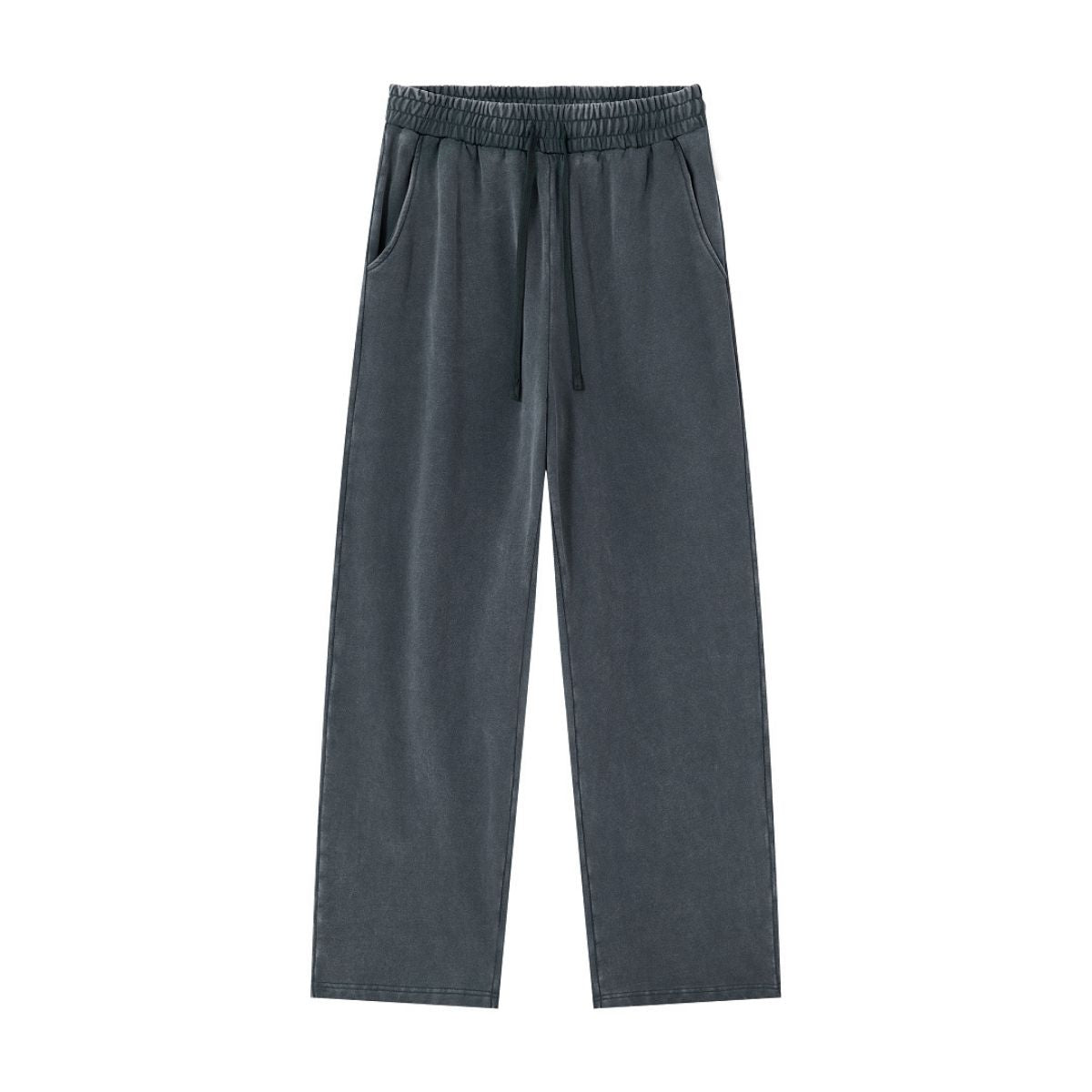 Heavyweight Cotton Washed Distressed Terry Wide‑Leg Pants