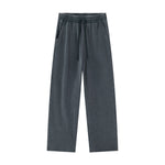 Heavyweight Cotton Washed Distressed Terry Wide‑Leg Pants