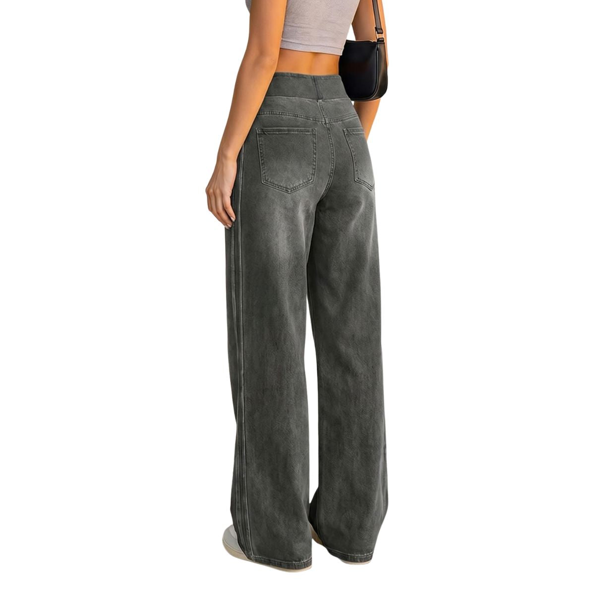 Women's Side Stripe Stretch Wide Leg Jeans