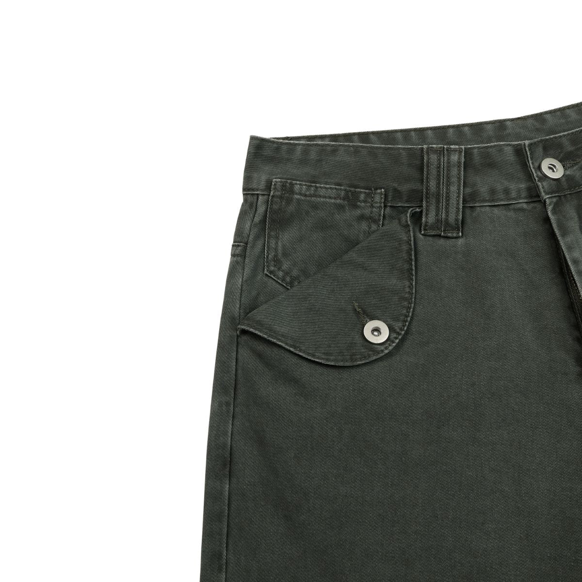 Relaxed Bootcut Pants With Reverse‑Pocket Washed‑Out Fade