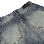 Washed Whiskering Wide Leg Vintage Denim Jeans