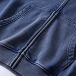 Double Yarn Vintage Washed Zippered Comfort Hoodie