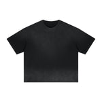 Boxy Raw Edge Washed Loose Short Sleeve Tee