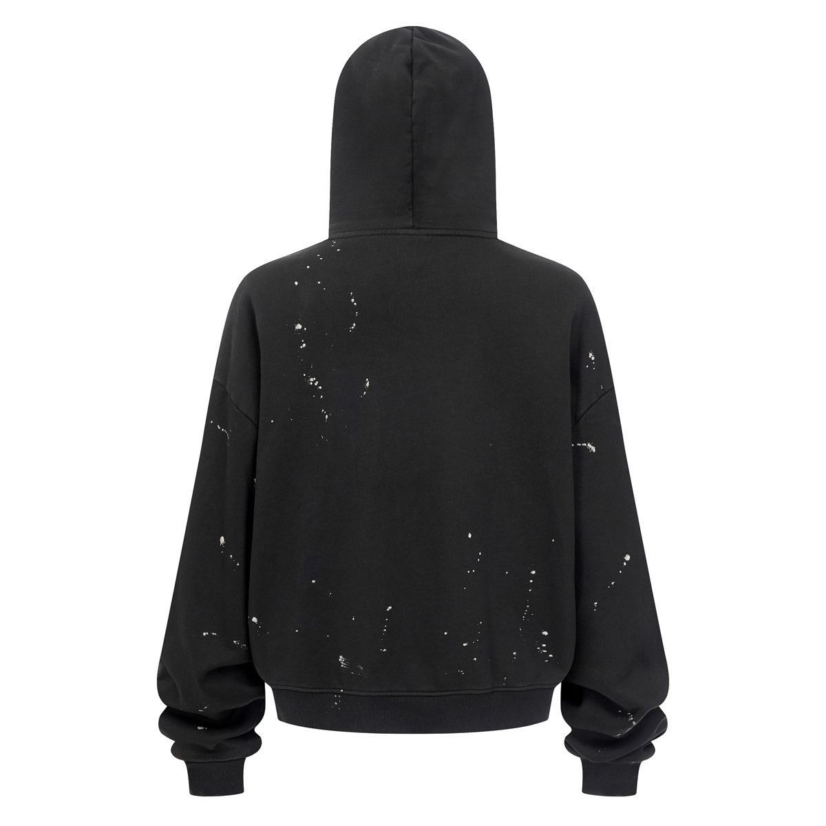 Distressed Paint Splatter Zippered Hoodie