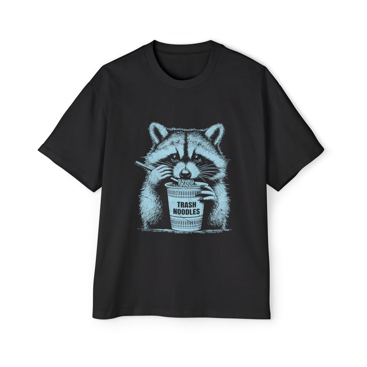 Raccoon Eating Noodle Graphic Tee-INNBLAC Fashion Apparel