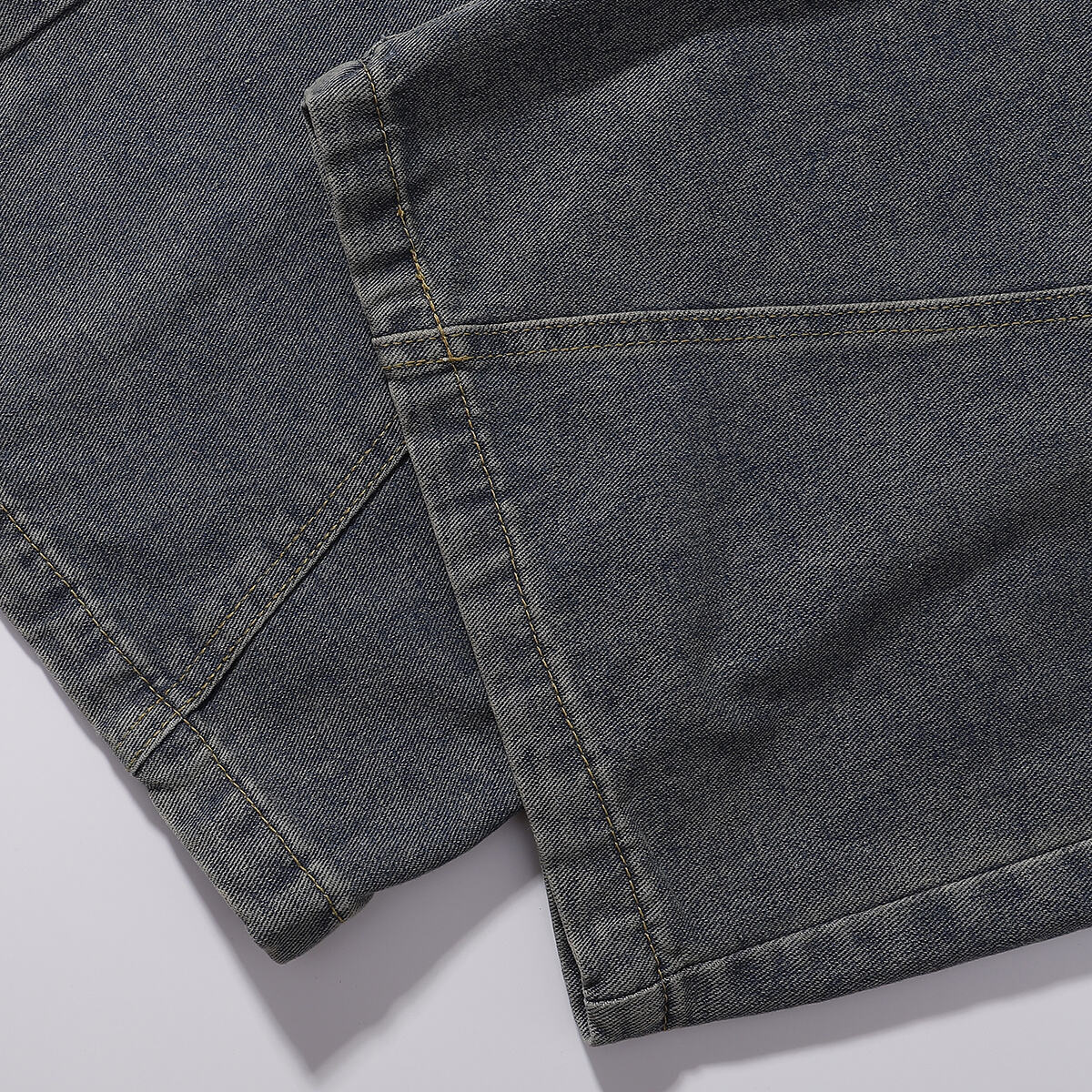 Elastic Waistband Wide Leg Denim Pants