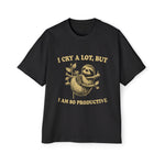 Sloth Knitting A Scarf Retro Graphic Tee-INNBLAC Fashion Apparel