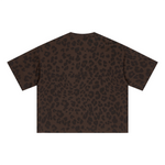Leopard Print Oversized Short Sleeve Tee Shirt