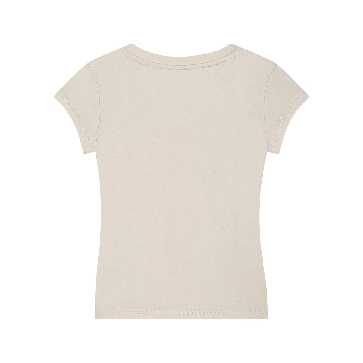 Solid-Color V-Neck Cotton T-Shirt 215gsm