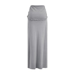 High Waist Ruched Knit Maxi Skirt