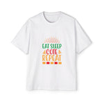 Eat Sleep Cote Repeat Graphic Tee-INNBLAC Fashion Apparel