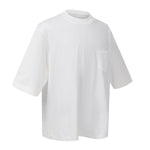 Washed Raw-Edge Pocket Clean Fit Crew Neck Tee