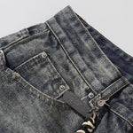 Decorative Rope Dark Wash Vintage Wide Leg Jeans