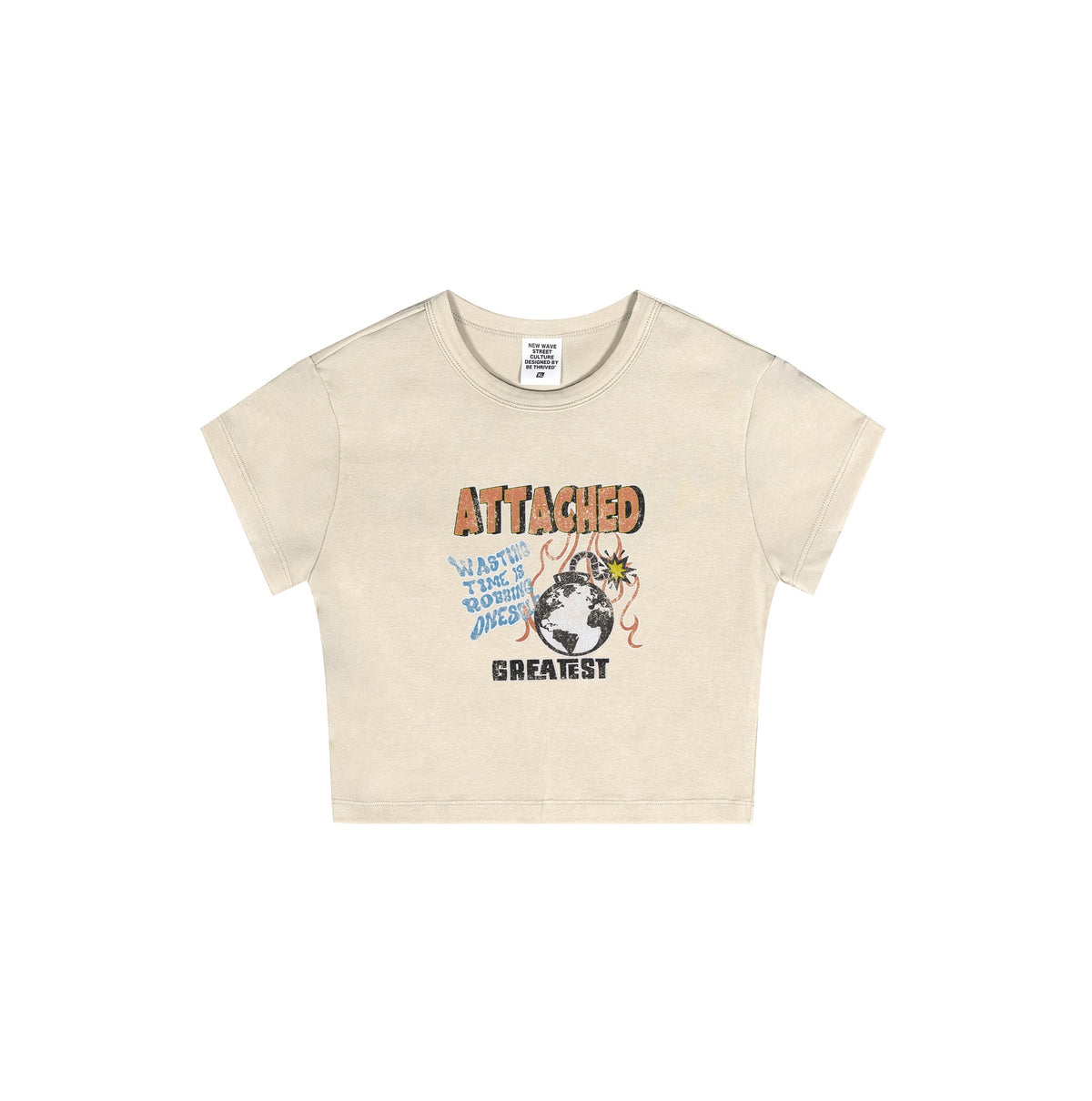 Cap Sleeves Graphic Crop Top-INNBLAC Fashion Apparel