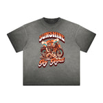 Camiseta con estampado de vacaciones de verano de peso pesado