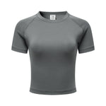 Crew Neck Slim Crop Tee-INNBLAC Fashion Apparel