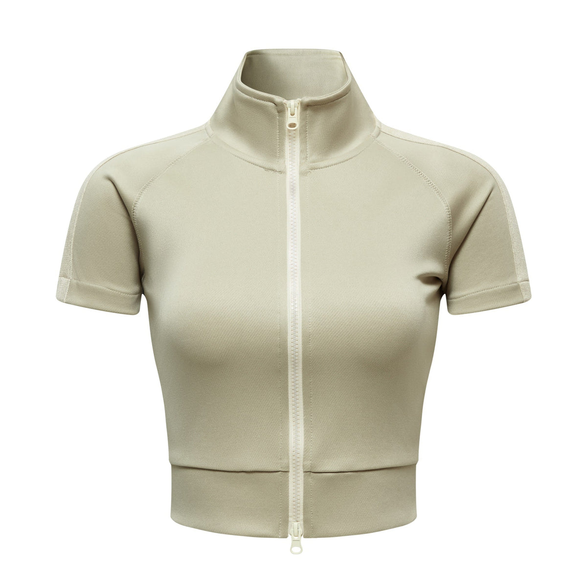 High Neck Zip Crop Top-INNBLAC Fashion Apparel