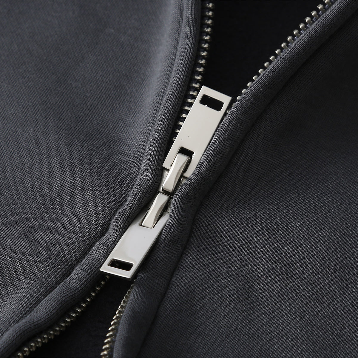 Unisex Full-Zip Fleece Layered Hood Hoodie