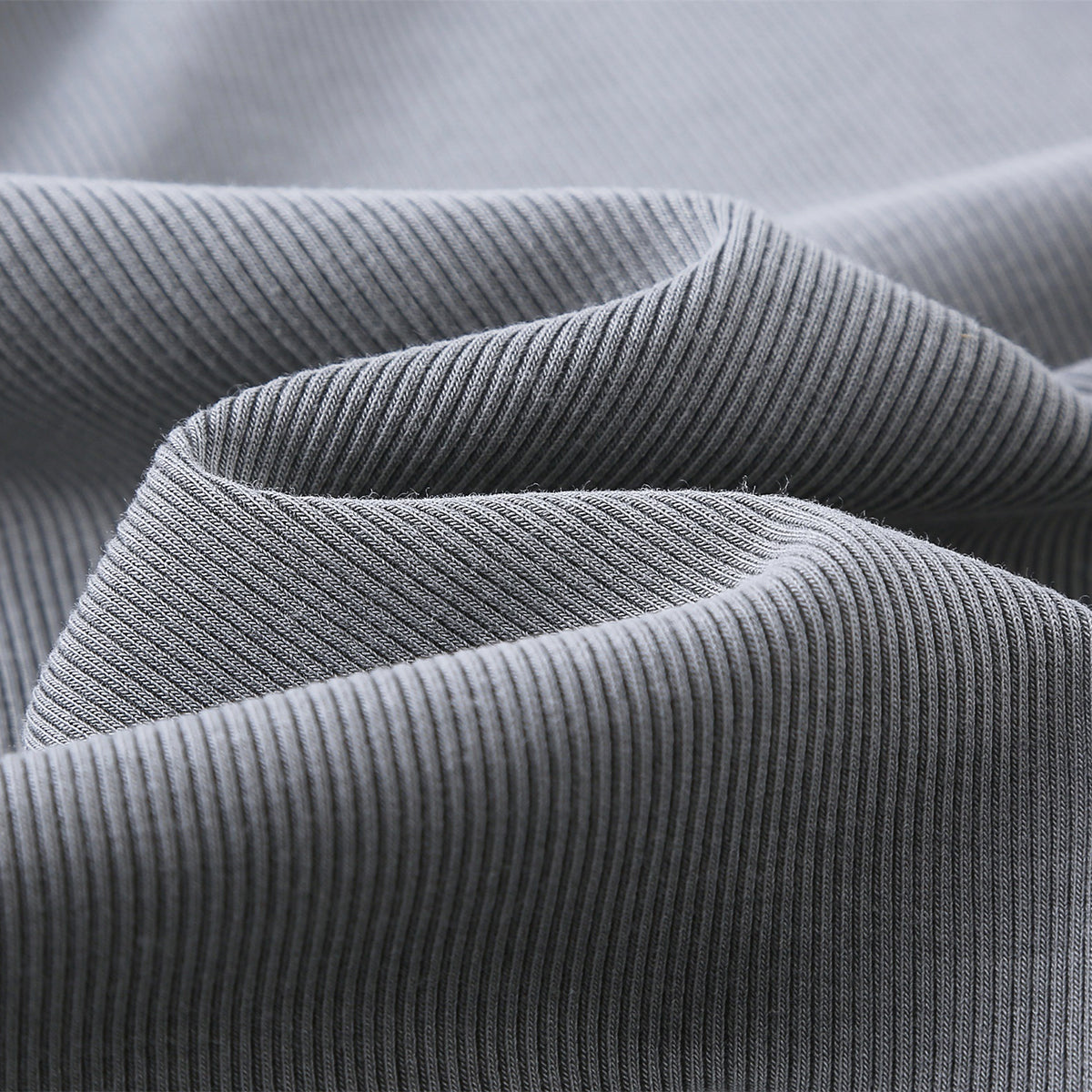 Crew-Neck Long Sleeve Ribbed Top