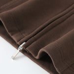 Double-Slider Zipper Fleece Cropped Sweatshirt