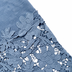 Women's Lace Spliced Denim Midi Skirt