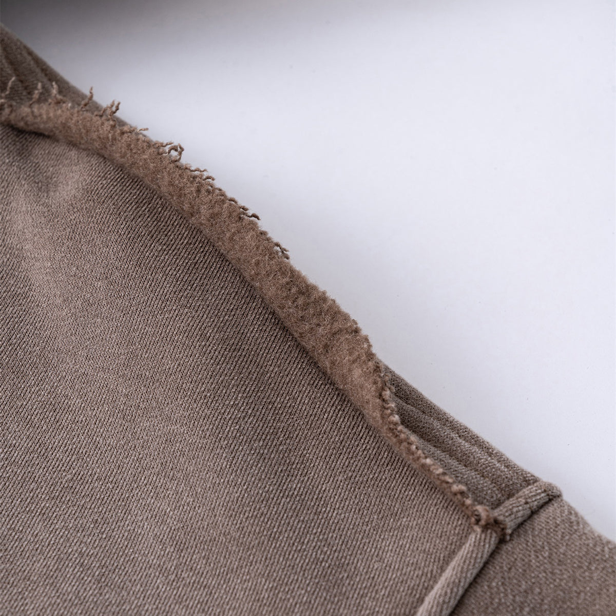 Front-Zip Raw Edge Ripped Hoodie