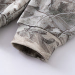 Double-Slider Zipper Branch Camouflage Fleece Hoodie