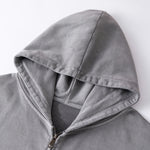 Heavyweight Washed Cotton Zip-Up Hoodie