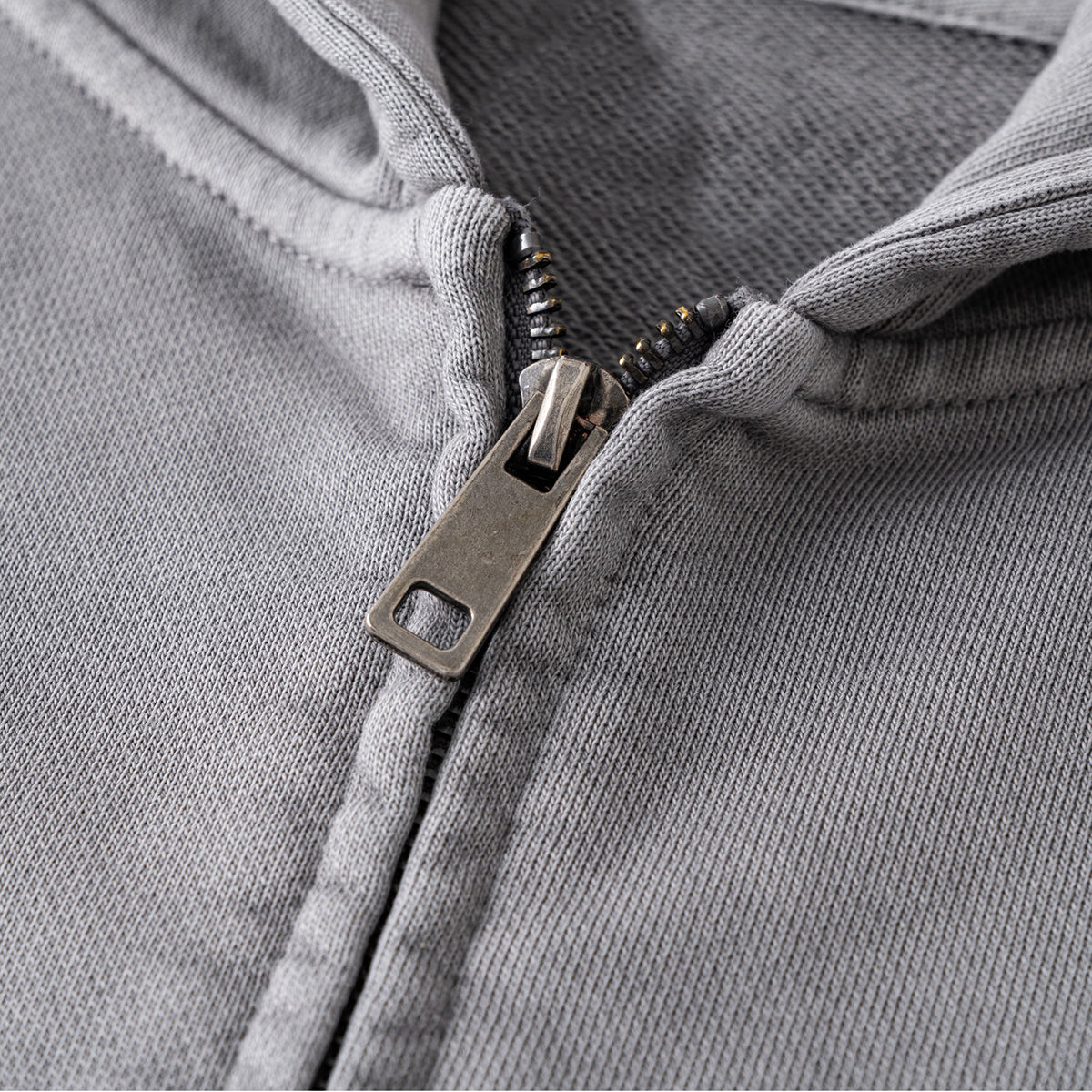 Heavyweight Washed Cotton Zip-Up Hoodie
