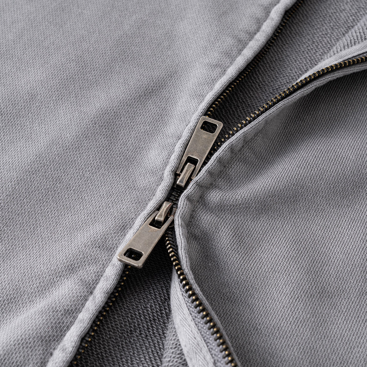 Heavyweight Washed Cotton Zip-Up Hoodie