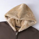 Zip-Up Loose Fit Plush-Lined Hoodie
