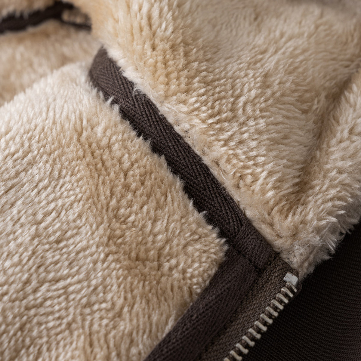 Zip-Up Loose Fit Plush-Lined Hoodie