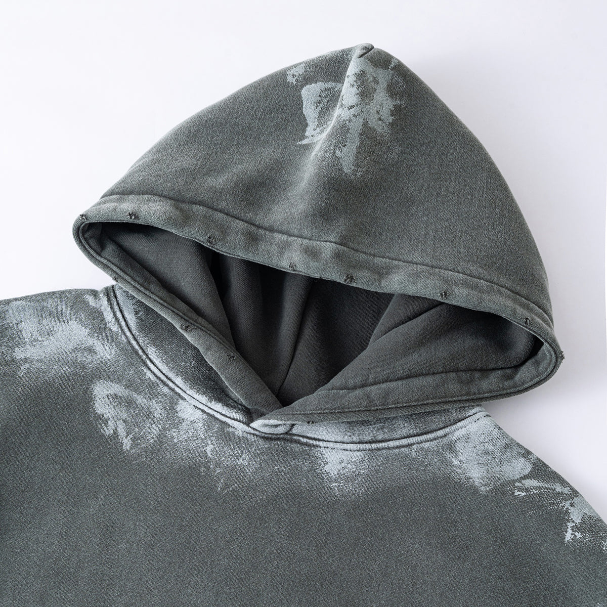 Distressed Edge Painted Graphic Washed Hoodie