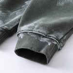 Distressed Edge Painted Graphic Washed Hoodie