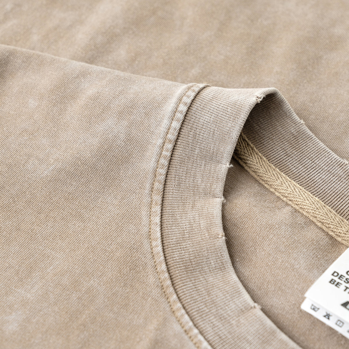 Distressed Raw Edge Washed T Shirt 8oz