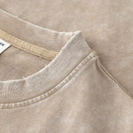 Distressed Raw Edge Washed T Shirt 8oz