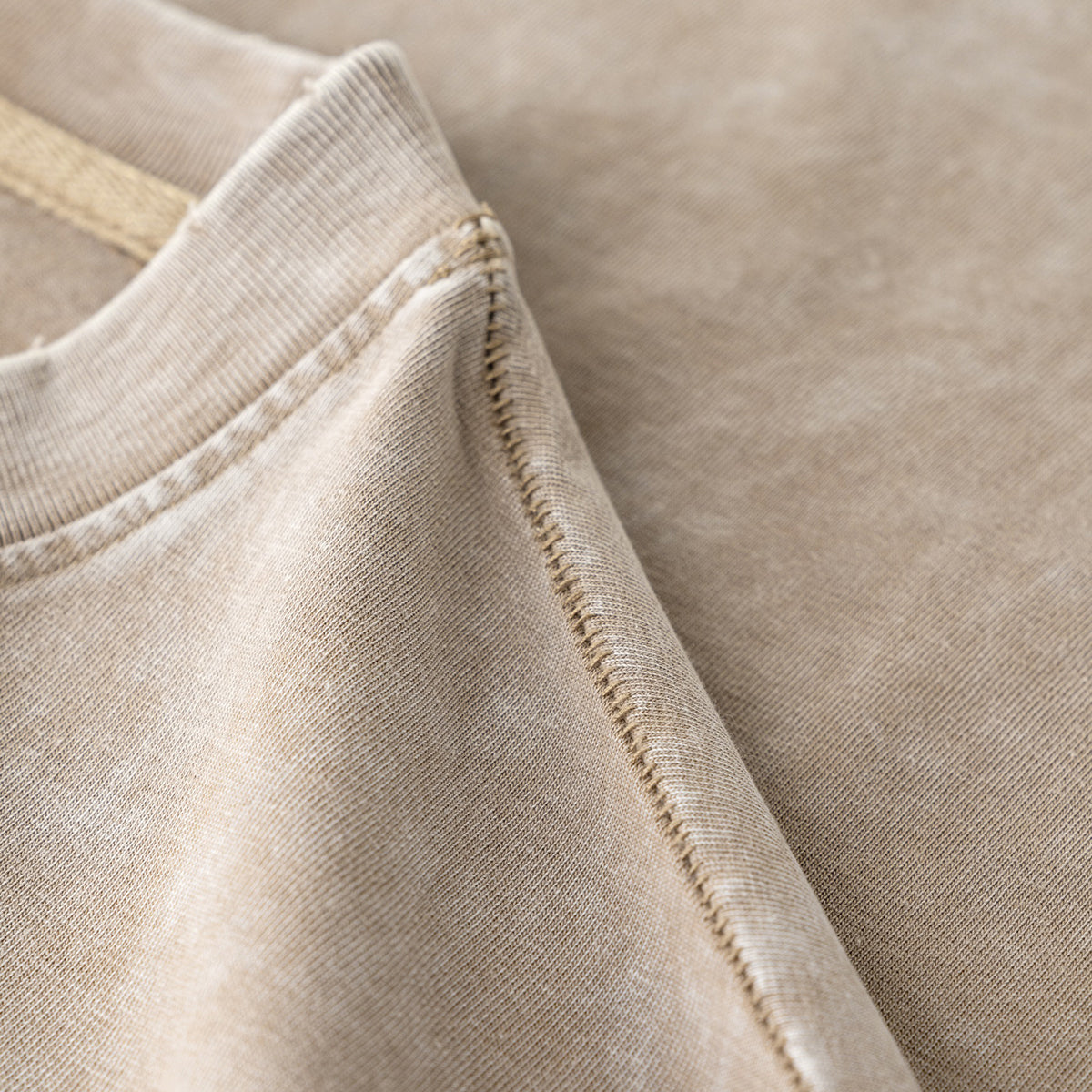 Distressed Raw Edge Washed T Shirt 8oz