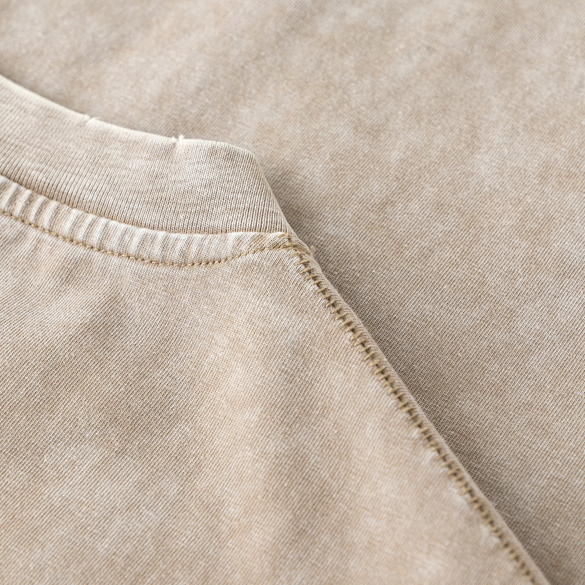 Distressed Raw Edge Washed T Shirt 8oz