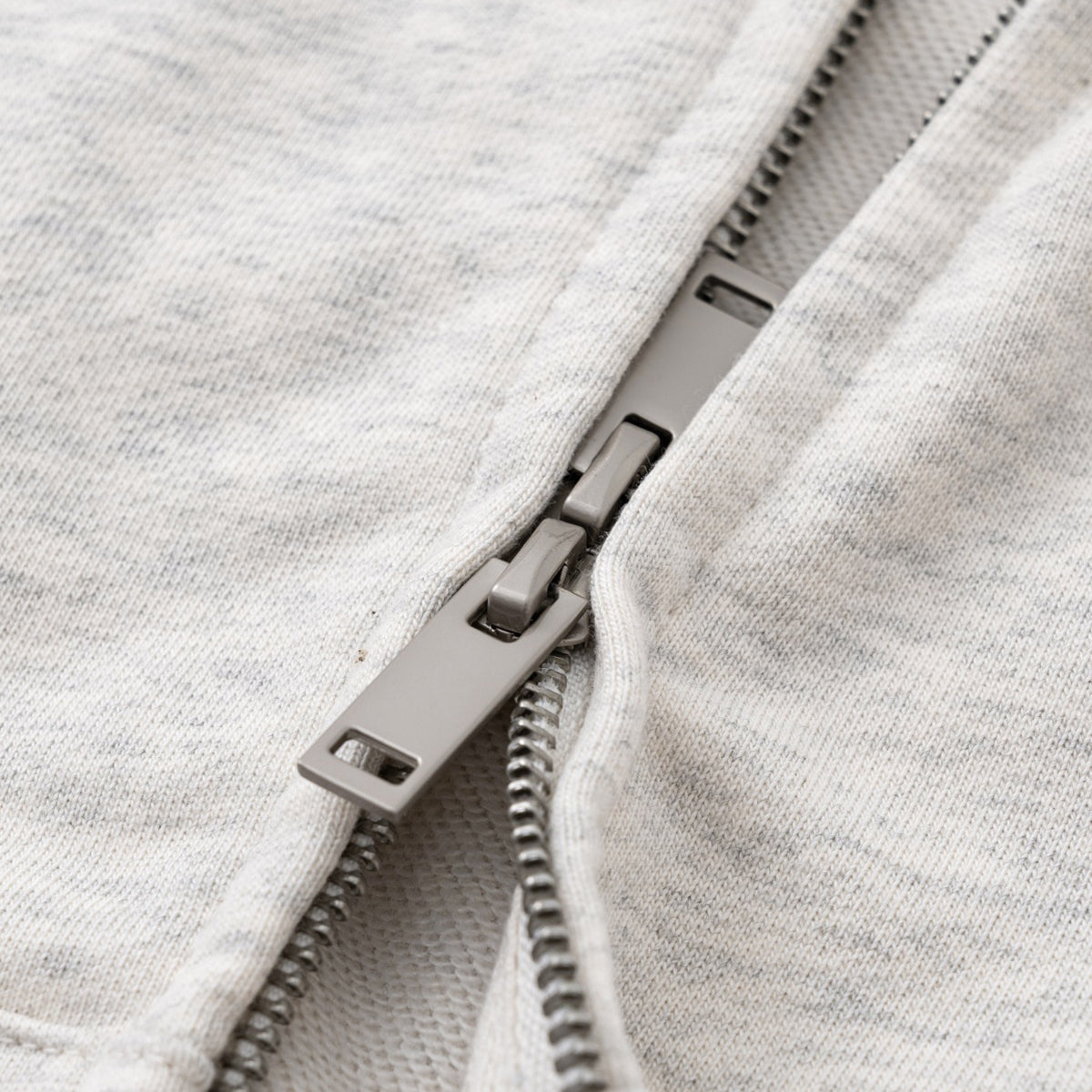 Double-Slider Zipper Solid Color Hoodie